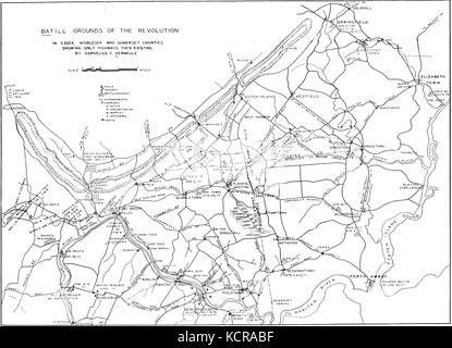 Des champs de bataille de la révolution dans l'Essex, Middlesex et les comtés de Somerset, dans le New Jersey par Vermeule Banque D'Images