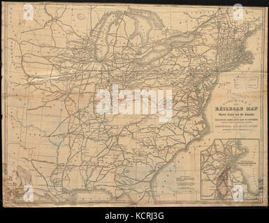 Dinsmore's new railroad carte des États-Unis et les Canadas, montrant tous les chemins de fer terminé et en cours, soigneusement compilés à partir de sources officielles, pour le chemin de fer de Dinsmore guide (10089556035) Banque D'Images