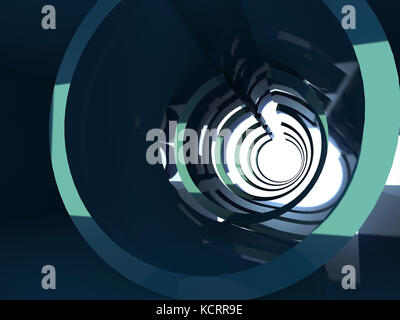 Abstract dark tunnel lumineux intérieur avec des reflets lumineux. digital background, 3d illustration Banque D'Images