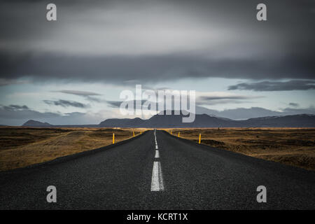 L'Islande, la Route 1 ring road qui relie plus de l'Islande Banque D'Images