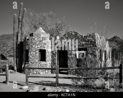 Bâtiment abandonné dans South Mountain Park, Phoenix, Arizona. Banque D'Images