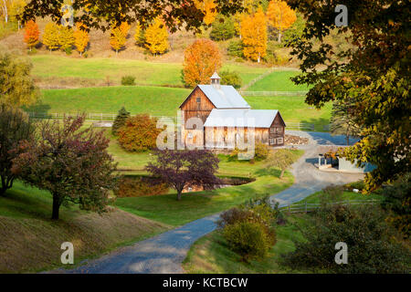 L'automne, feuillage d'automne à Sleepy Hollow Farm, près de Woodstock, Vermont, Etats-Unis Banque D'Images