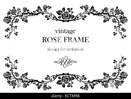 Rose vintage frame Illustration de Vecteur