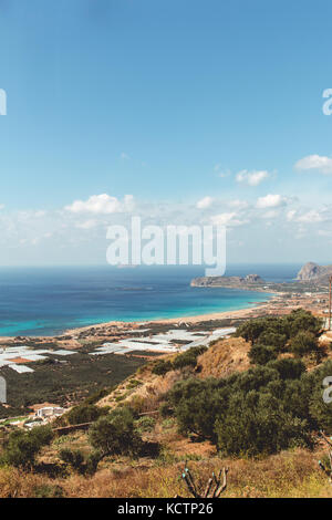 Octobre 3rd, 2017, Falasarna, Crète, Grèce - vue de la plage de Falasarna, une ancienne ville portuaire grecque sur la côte nord-ouest de la crète. Banque D'Images