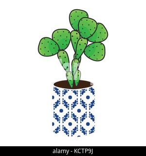 Homeplant cactus dans un pot. Illustration de Vecteur