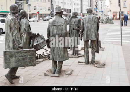 1 mars 2015 - Wroclaw, Pologne : l'Anonyme les piétons - mémorial à l'introduction de la loi martiale en Pologne. Banque D'Images