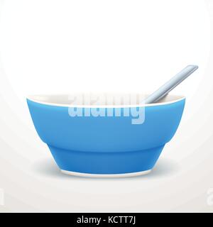 Assiette à soupe bleu Illustration de Vecteur