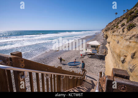 Étapes menant à marches de pierre plage. encinitas, en Californie, aux États-Unis. Banque D'Images