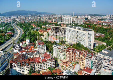 Paysage urbain de Sofia (Bulgarie), technique HDR Banque D'Images