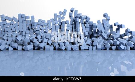 Résumé fond avec des cubes bleus Banque D'Images