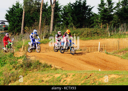 Session pratique de motocross Banque D'Images