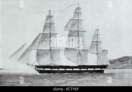 1839 Le navire 349 tonne US 1795 qui a servi plus tard comme un chasseur hors de New London, Connecticut -construit Medford 1831. Banque D'Images