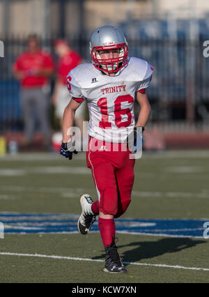L'action de football avec trinity vs. university prep high school à Redding en Californie. Banque D'Images
