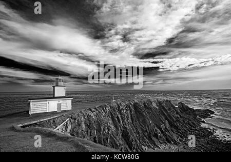 Phare du Cap d'Or sur la baie de Fundy, où il s'étend dans le chenal Minas, près de Advocate Harbour, Nouvelle-Écosse, Canada Banque D'Images