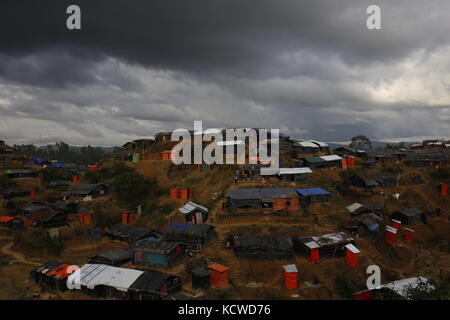 Un balukhali vue générale du camp de réfugiés. Banque D'Images