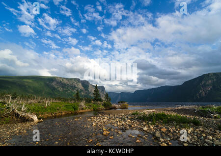 Snug Harbour Trail, Western Brook Pond, Gros Morne National Park, UNESCO World Heritage site, Terre-Neuve, Canada Banque D'Images