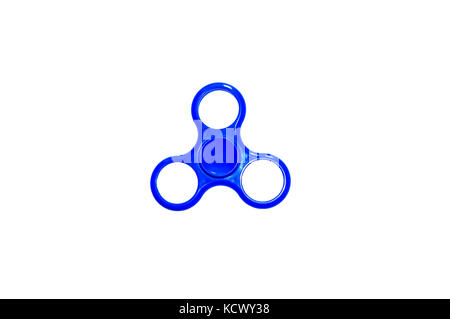 Fidget spinner blanc en arrière-plan pour les isolés. stress puissant spinner, spinner, twister pour mains en rotation animation Toy Banque D'Images