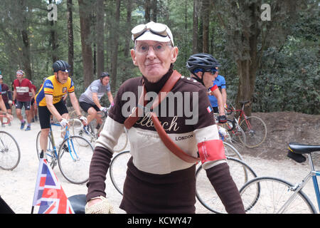 L'Eroica Granfondo bicycle race Gaiole in Chianti en Toscane, Italie Banque D'Images