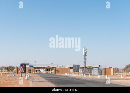 Upington, Afrique du Sud - Juillet 6, 2017 : entrée de l'aéroport international d'Upington dans la province du Cap du nord Banque D'Images