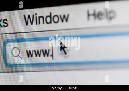Www et le curseur sur l'écran de l'ordinateur Banque D'Images