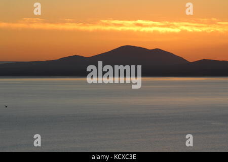 Coucher de soleil sur la péninsule de llyn Banque D'Images