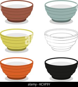 Tasses ou un bol de différents types d'illustration cly Illustration de Vecteur