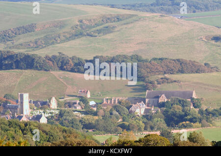 Abbotsbury Dorset village à distance Banque D'Images