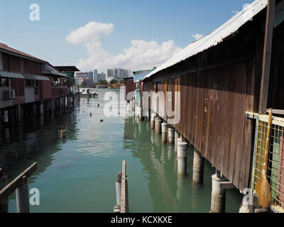 Maison sur l'eau à chew jetty à Penang, Malaisie. Banque D'Images