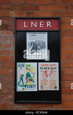 LNER Signes à vapeur Great Central Railway Station, 2017 Gala Quorn Loughborough Banque D'Images