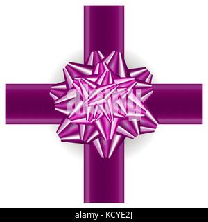Bow cadeau rose isolated Illustration de Vecteur
