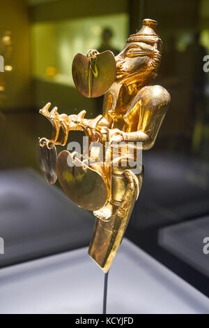 Pièces d'exposition dans le musée de l'or ou Museo del Oro, Bogota, Colombie, Amérique du Sud Banque D'Images