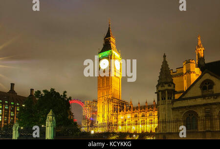 La tour de Big Ben de nuit, London,UK. Banque D'Images