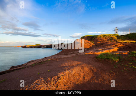 Phare du cap tryon, cape tryon, Prince Edward Island, canada, océan, falaises, golfe du Saint-Laurent Banque D'Images