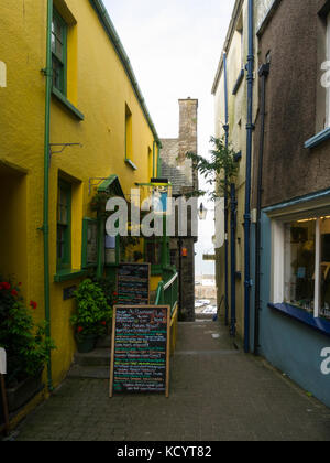 Plantagenet Restaurant La gastronomie en période intime la construction d'un bar avec cheminée flamande médiévale.et 15thc Tudor Hill Merchant's House Quay Galles Tenby Banque D'Images