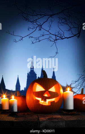 Rideau De Douche Halloween - Motif Château Effrayant, Citrouilles, Chauves-souris - Imperméable 180x180 Cm - Déco Fête