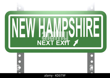 Le New Hampshire panneau vert image isolée avec hi-res rendus d'art qui pourrait être utilisé pour toute la conception graphique. Banque D'Images