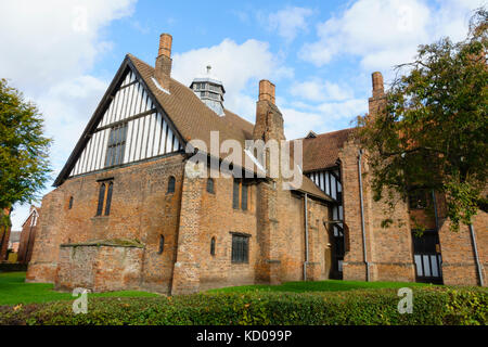 Cadre en bois médiévale Manor House, Gainsborough Old Hall, Lincolnshire, Angleterre. Banque D'Images