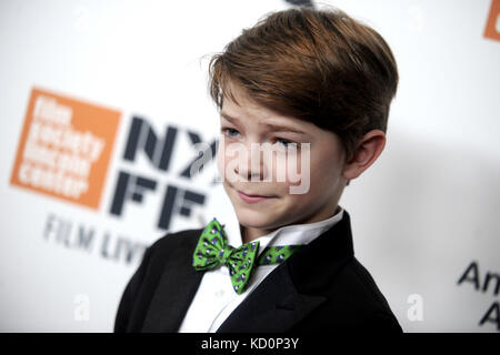 New York. 7 octobre 2017. Oakes Fegley assiste à la première de Wonderstruck lors du 55e Festival du film de New York à Alice Tully Hall le 7 octobre 2017 à New York. | utilisation dans le monde entier crédit : dpa/Alamy Live News Banque D'Images