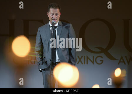 Hambourg, Allemagne. 08 octobre 2017. L'acteur Til Schweiger intervient lors des German Boxing Awards au Besenbinderhof à Hambourg, en Allemagne, le 08 octobre 2017. Crédit : Axel Heimken/dpa/Alamy Live News Banque D'Images