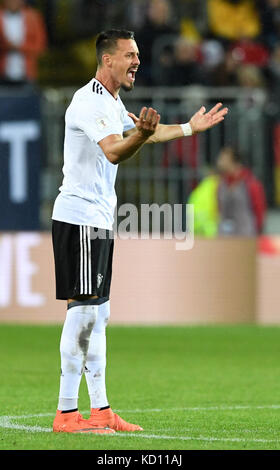 Kaiserslautern, Allemagne. 08 octobre 2017. L'Allemand Sandro Wagner en action lors du match de qualification de la Coupe du monde de football du Groupe C entre l'Allemagne et l'Azerbaïdjan au stade Fritz Walter de Kaiserslautern, Allemagne, le 8 octobre 2017. Crédit : Uli Deck/dpa/Alamy Live News Banque D'Images