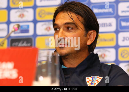 Kiev, Ukraine. 8th octobre 2017. Conférence de presse avant le match de qualification de la coupe du monde de la FIFA 2018 Ukraine / Croatie au stade NSC Olimpiyski à Kiev. Entraîneur en chef de Croatie Zlatko Dalic. Credit: Oleksandr Prykhodko/Alay Live News Banque D'Images