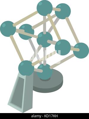 Icône de l'atomium, style 3D isométrique Illustration de Vecteur