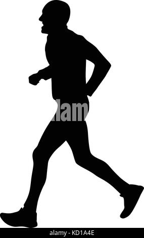 Silhouette vector runner Illustration de Vecteur