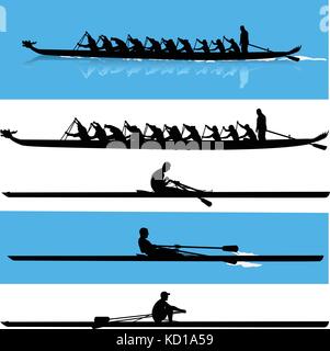 Collection de vecteur silhouette kayak Illustration de Vecteur