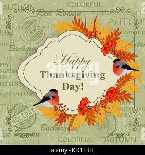 Joyeux Thanksgiving Day Greeting card Illustration de Vecteur