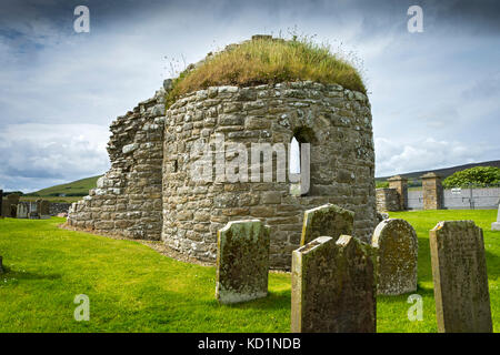 L'église Ronde de St Nicolas à Earl's Bu, près de Orphir. La partie continentale des Orcades, Ecosse, Royaume-Uni Banque D'Images