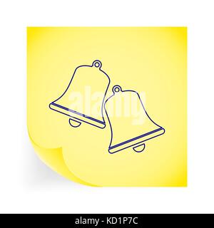 Cloche de Noël. L'icône unique sur le papier jaune. Vector illustration. Illustration de Vecteur