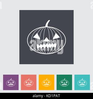 Les citrouilles pour l'Halloween. Seule simple icône du bouton. Vector illustration. Illustration de Vecteur