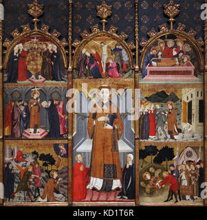 Retable de St Stephen 1385 par Jaume Serra Banque D'Images