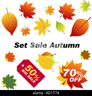 Set sale automne. éléments d'automne pour vos bannières ou affiches. au Illustration de Vecteur